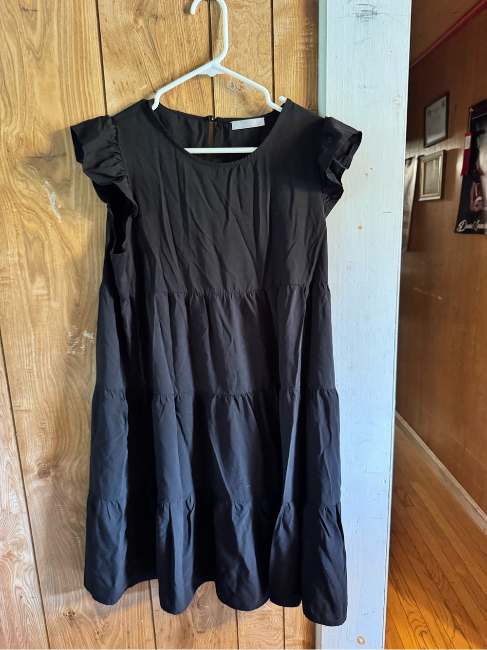 KIRUNDO Black Tiered Ruffle Sleeve Dress Women’s Medium